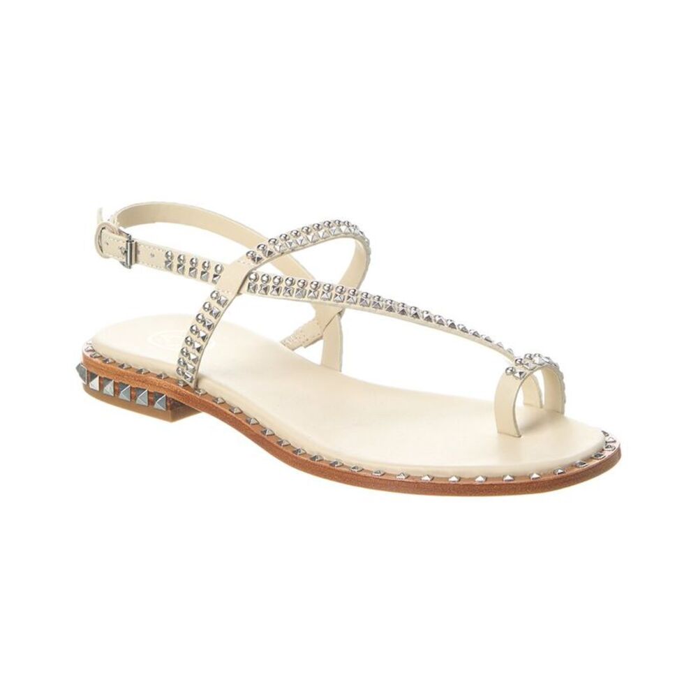 Ash Pearl Leather Sandal, White